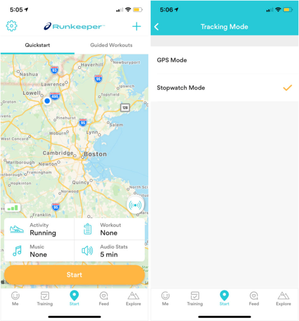 Runkeeper stopwatch cheap mode apple watch