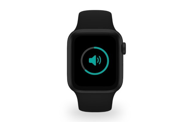 Image of the Runkeeper app on Apple Watch showing how to change the volume in the settings. 